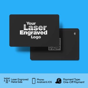 Evrycard Metal - Premium lasergravierte NFC-Visitenkarte | Schwarz eloxiertes Aluminium mit QR Code