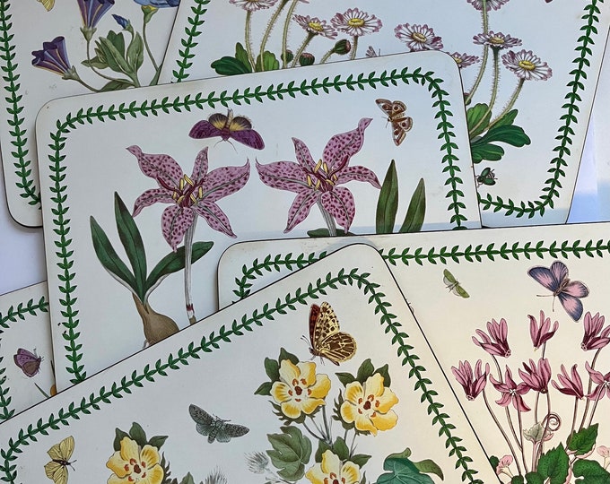 Set of 6 Portmeirion Botanic Garden Placemats With Box Assorted Motif