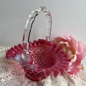 Fenton Pink Basket - Etsy