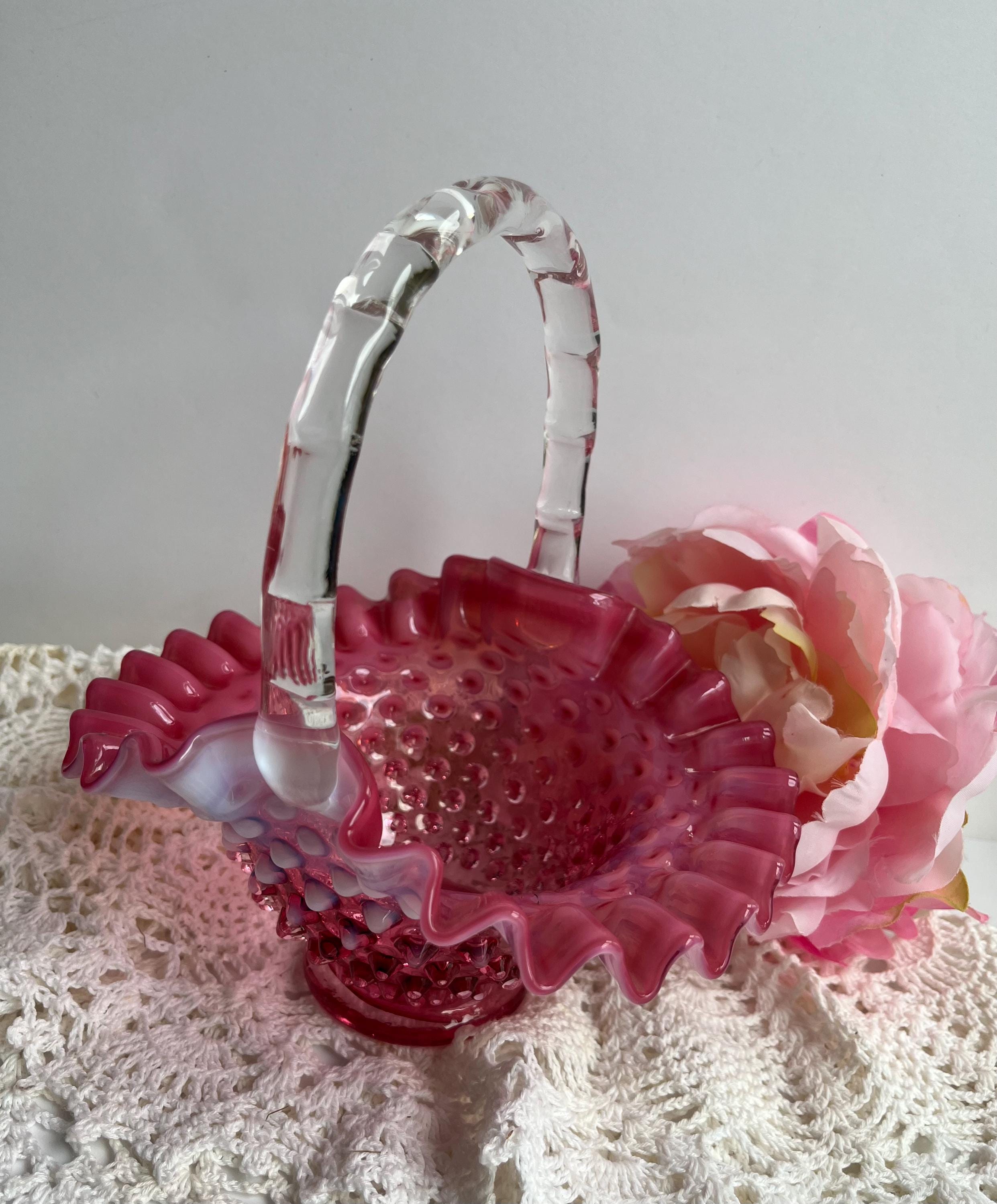 Fenton Pink Basket - Etsy