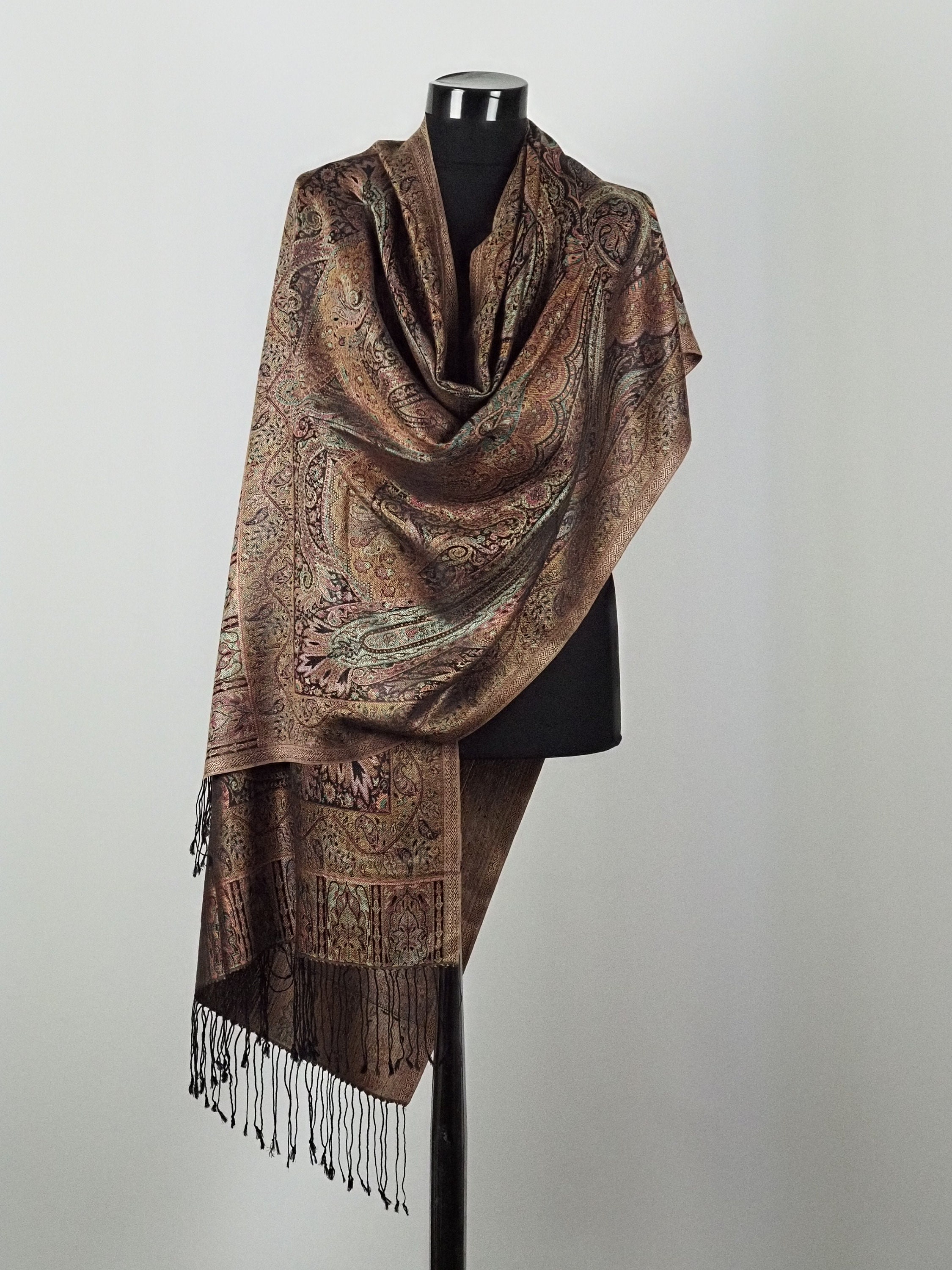 Pashmina silk shawl Pure silk shawl Long silk scarf women | Etsy