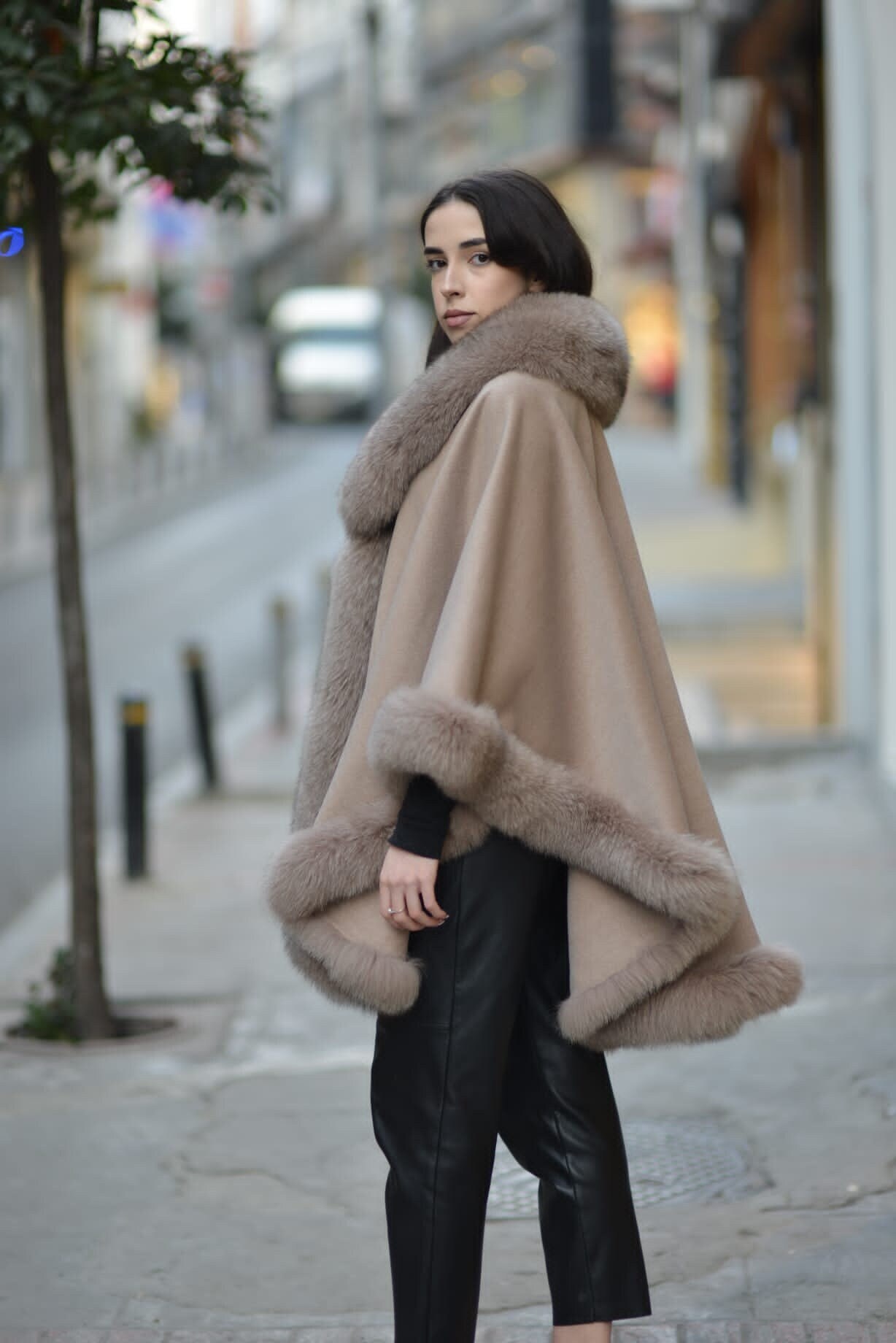 Beige Mink Cape - Etsy UK