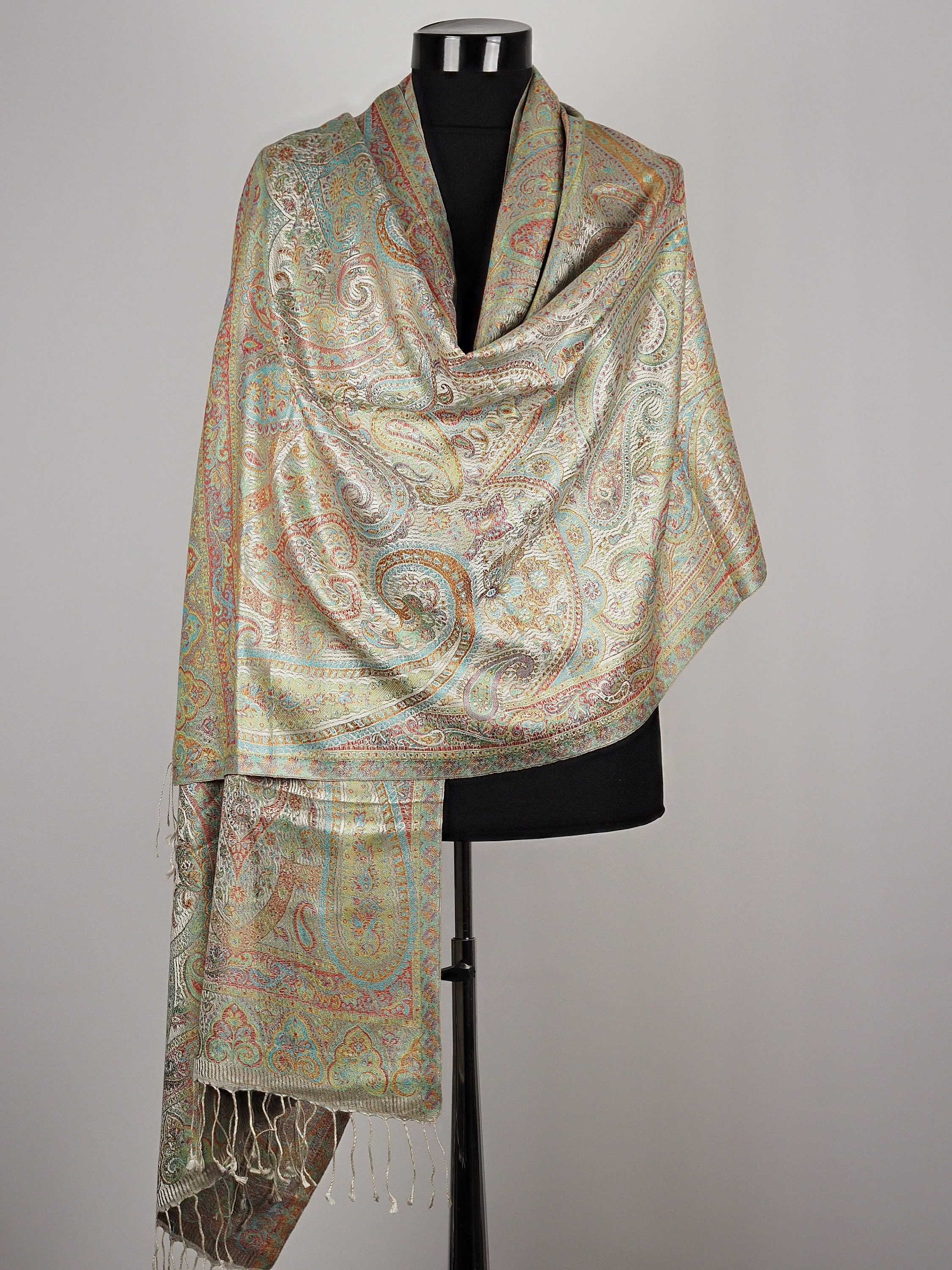 Silk Shawl Wrap Pashmina Silk Shawl Evening Shawl Wrap Long Etsy