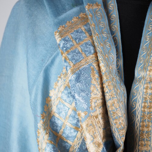 Winter Embroidered shawl wool, Women wool wrap, Handmade shops wool scarf women, 29 X 70 inch