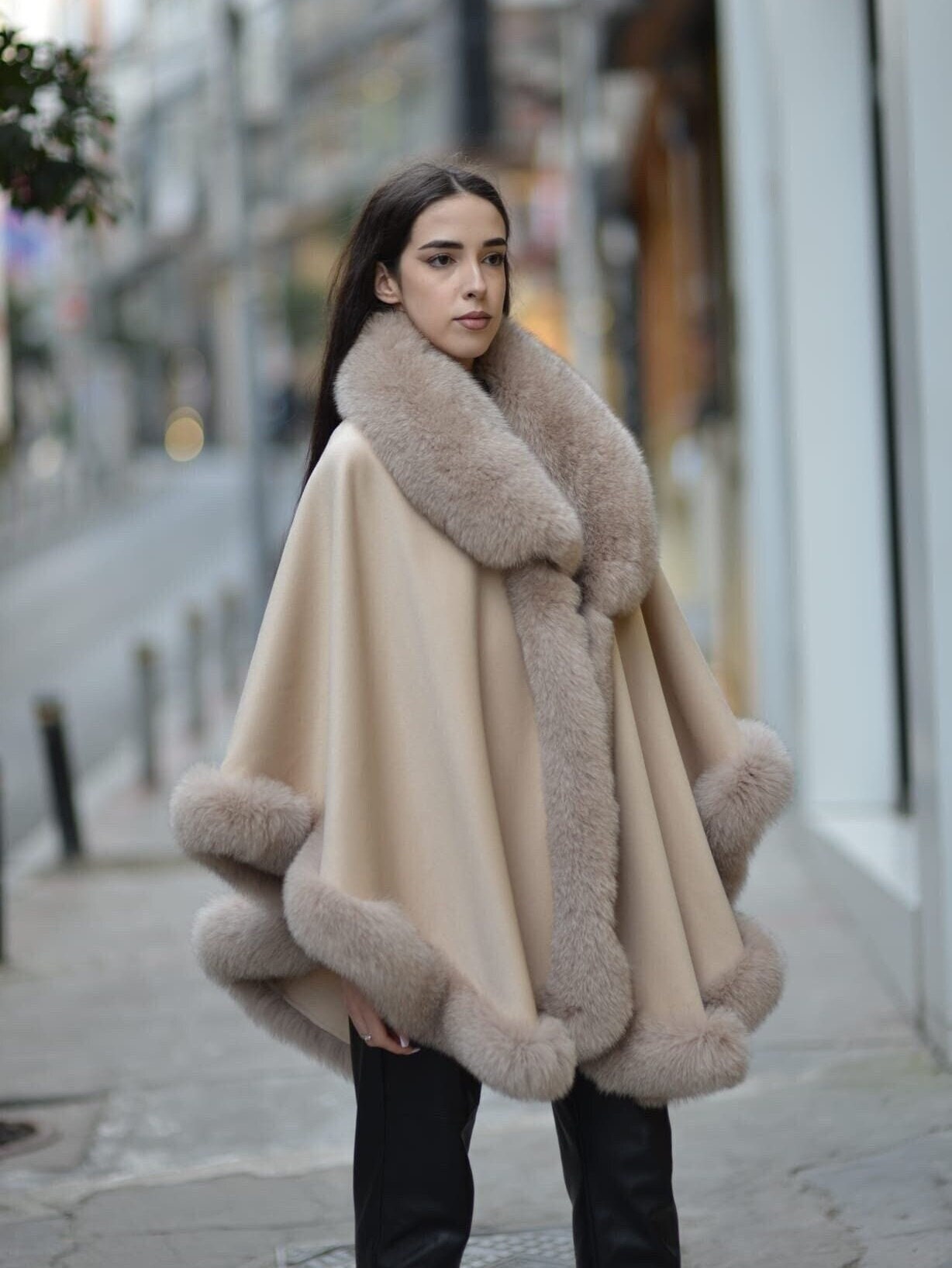 超美品sheller ウールケープコート　アウター Sheller シェリエ レディー ウール ケープ コート Sheller シェリエ