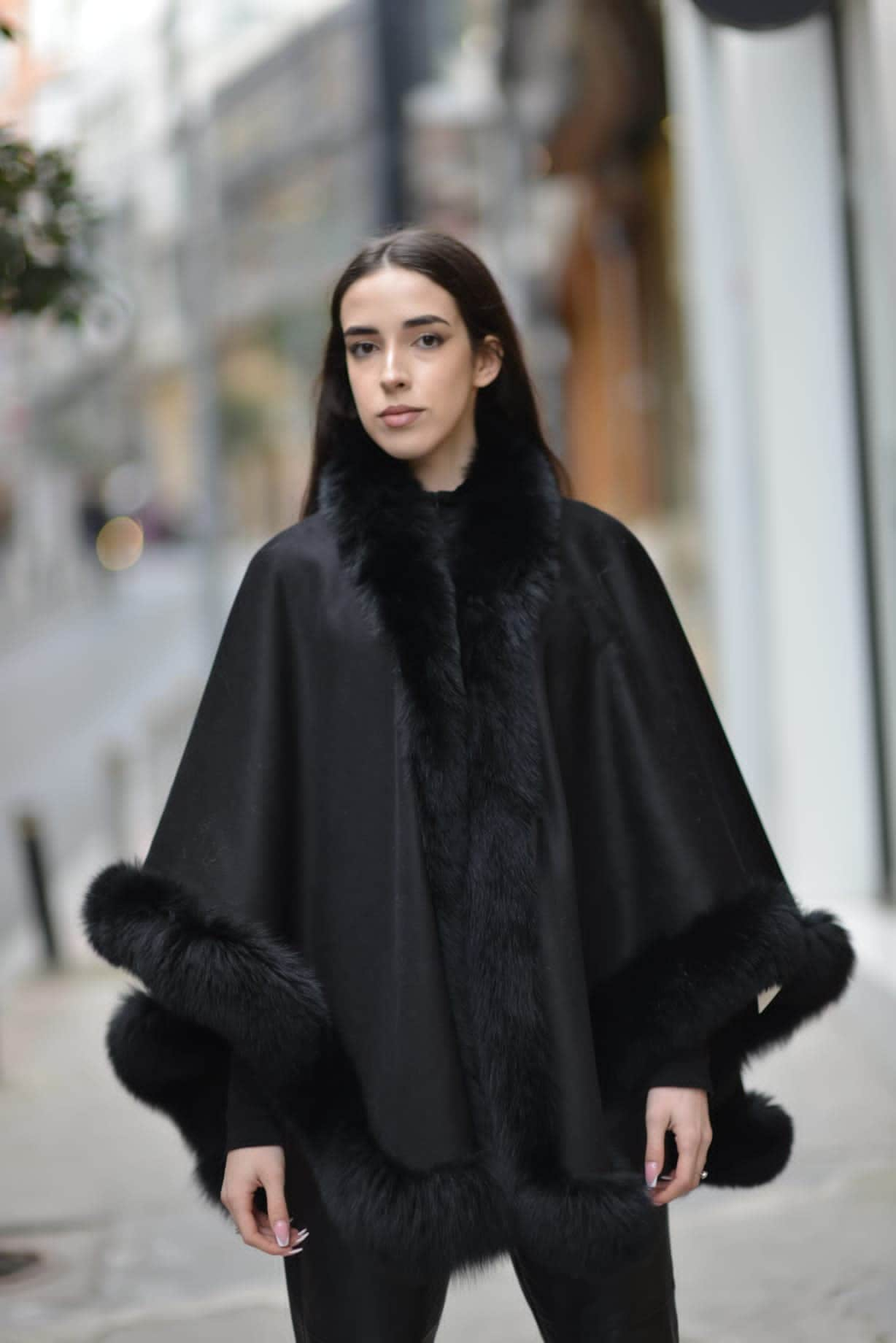 Super 140s SHAWL COLLAR CAPE COAT-