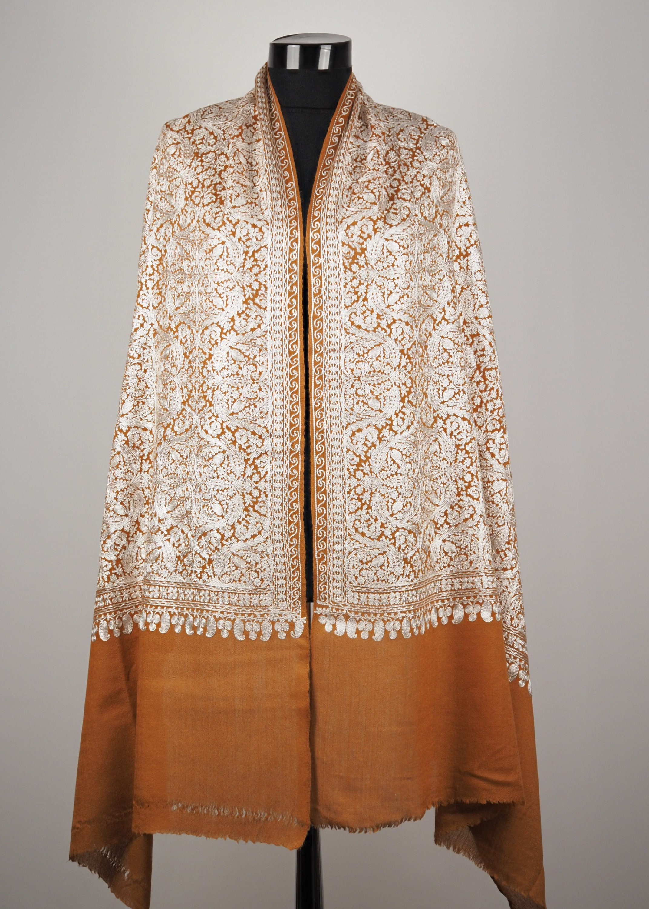 embroidered wool shawl