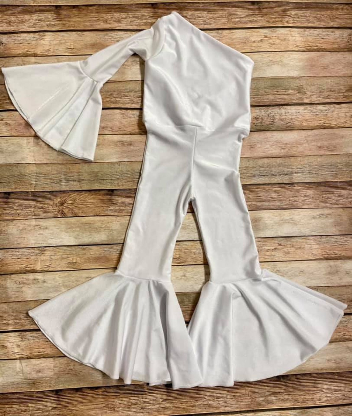 One Sleeve Kid Bell Bottom Romper Toddler Girl Romper Etsy