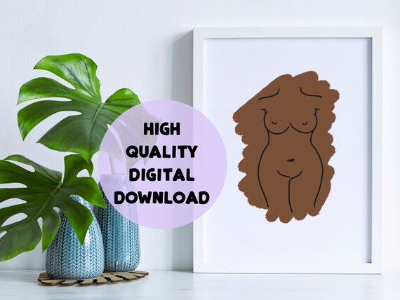 Naked Lady PRINTABLE Wall Art DIGITAL Download Minimalist Etsy