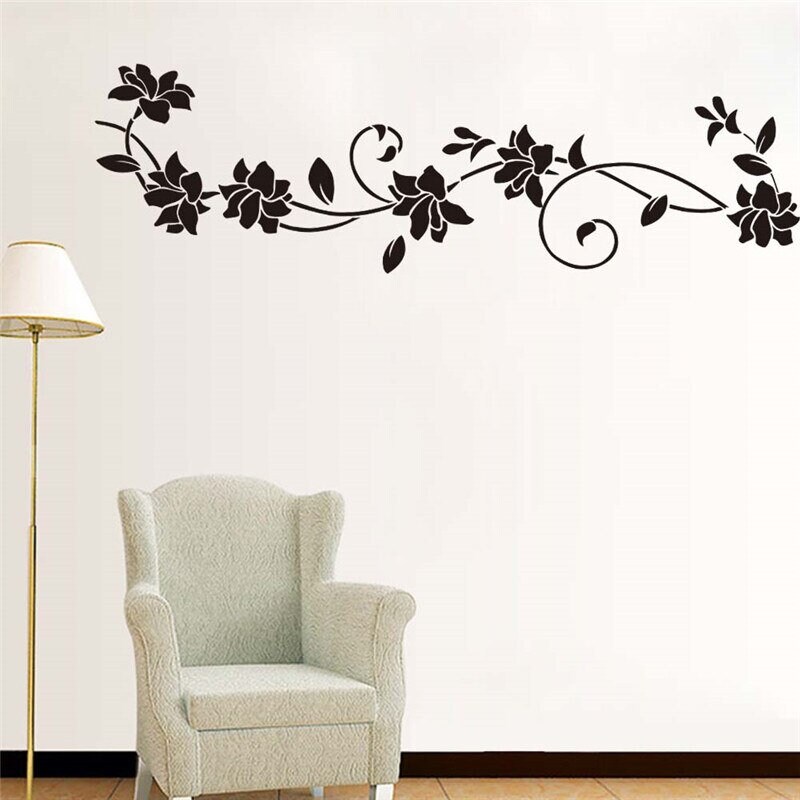 Black Rose Vine Wall Decal Sticker Decoration with Adhesive Etsy