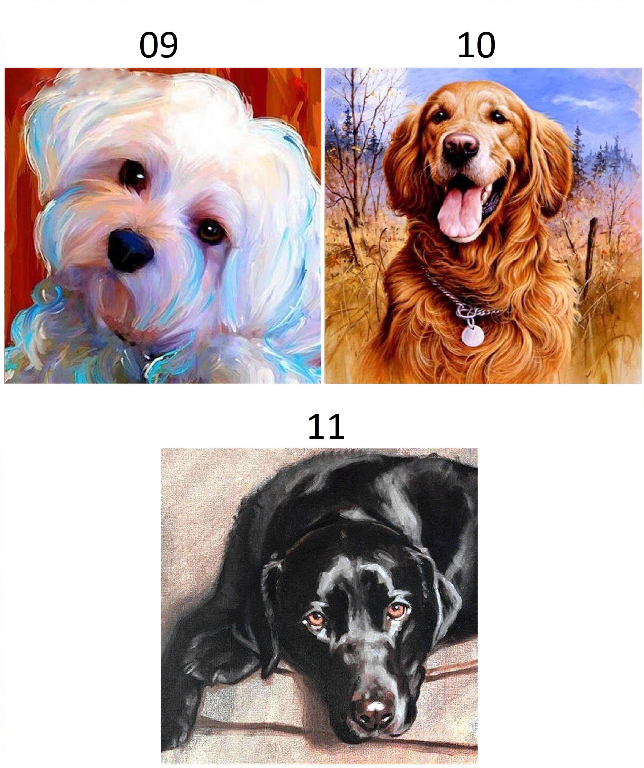 5D DIY Diamond Painting Dog Full Square Round Rhinestone Kit Etsy