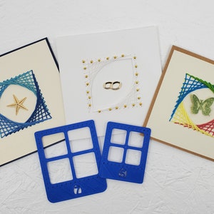 Quadrat-Schablonen-Set für bestickte Karten und mehr. Stickerei-Werkzeug mit Quadratvorlagen. Fadengrafik