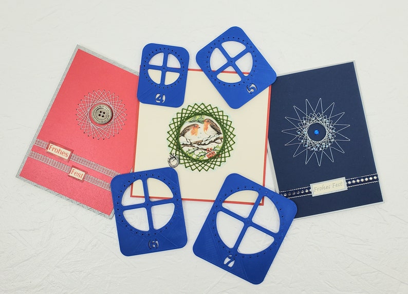 Kreis-Schablonen-Set für bestickte Karten und mehr. Stickerei-Werkzeug mit Kreisvorlagen. Fadengrafik Bild 6