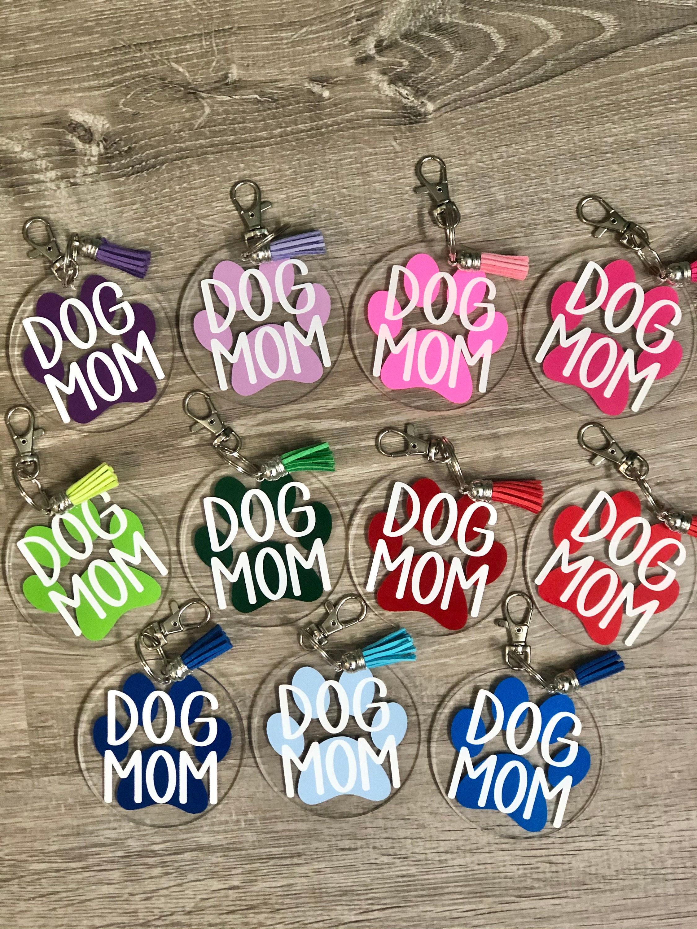 DOG MOM SQUARE Keychain Dog Mom Gift Mama Gift Blessed Mom Gift