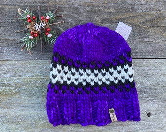 On Sale* Purple Football Merino Hat