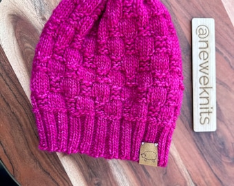Mommy & Me Pink Knit Merino Beanies