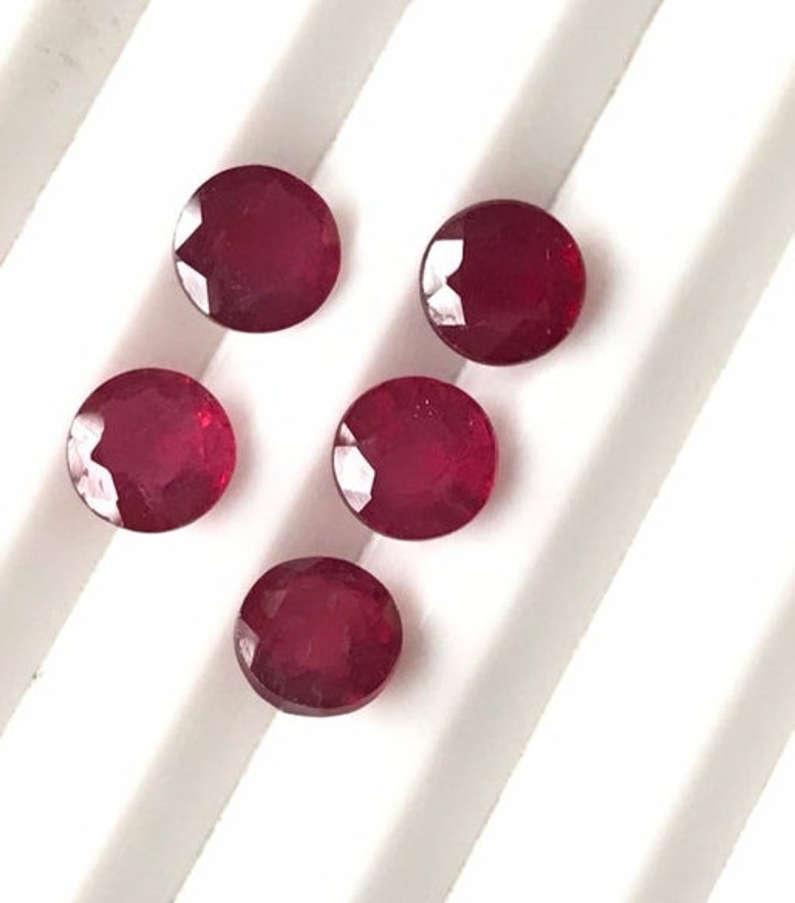 Natural Ruby Loose Gemstone Round Cut size 5 mm 5 pieces Top Etsy