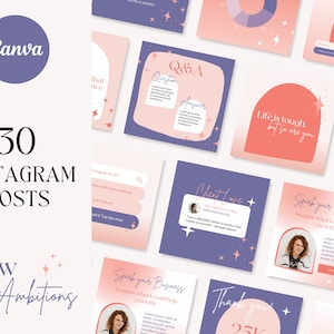 Colorful Instagram Post Templates: Canva Carousel & Stories (Digital Download)