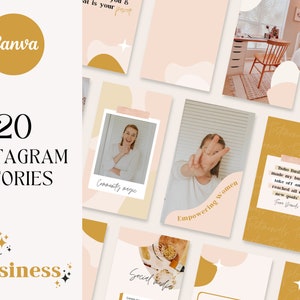 Instagram Stories Templates Canva | Boho Business | Bold, Boho Design | IG story & Carousel | Canva Design Template | Hersted Hertz