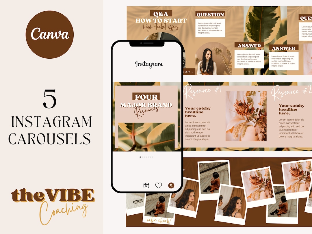 Instagram Carousel Templates Canva | the VIBE | Bold, Retro, Boho ...