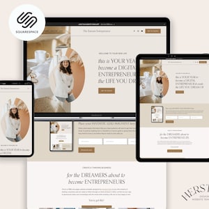 Squarespace 7.1 Website Template | The Entrant Entrepreneur | Minimal, One-pager Website for Service Providers & Coaches