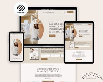 Squarespace 7.1 Website Template | The Entrant Entrepreneur | Minimal, One-pager Website for Service Providers & Coaches