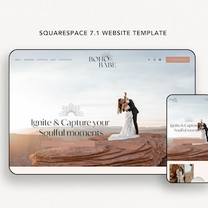 Squarespace 7.1 Website Template | Boho Babe | Earthy, Boho desert vibe | Custom Web Site Design | Business Website | Hersted Hertz