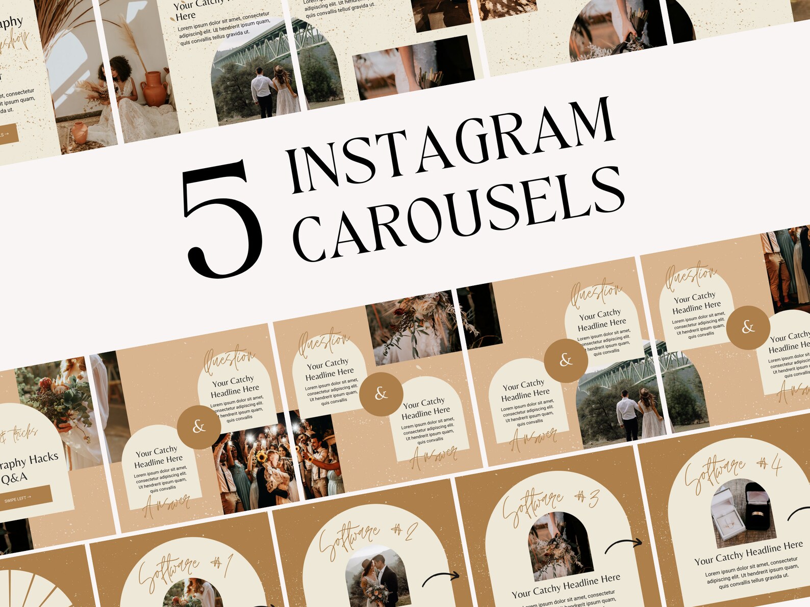 Instagram Carousel Templates Canva Golden Glow Earthy - Etsy