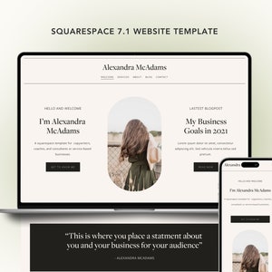 Alexandra McAdams: Minimal Squarespace 7.1 Template for Coaches