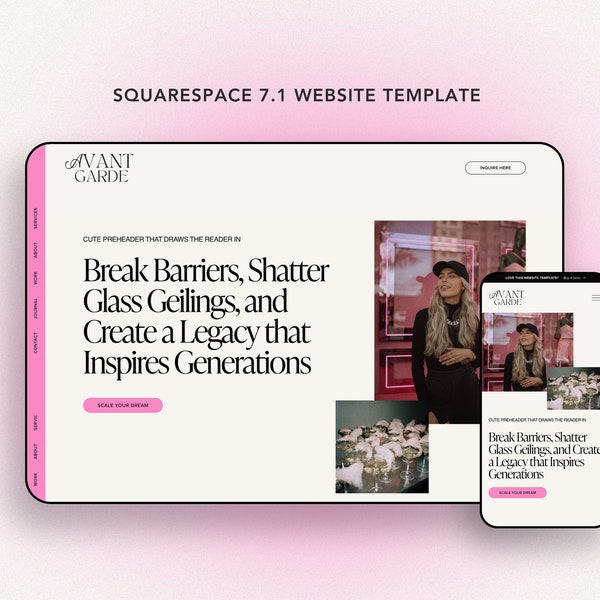 Squarespace website template 7.1 / Website Design / Photographer, Coach, Social Media / Business Website