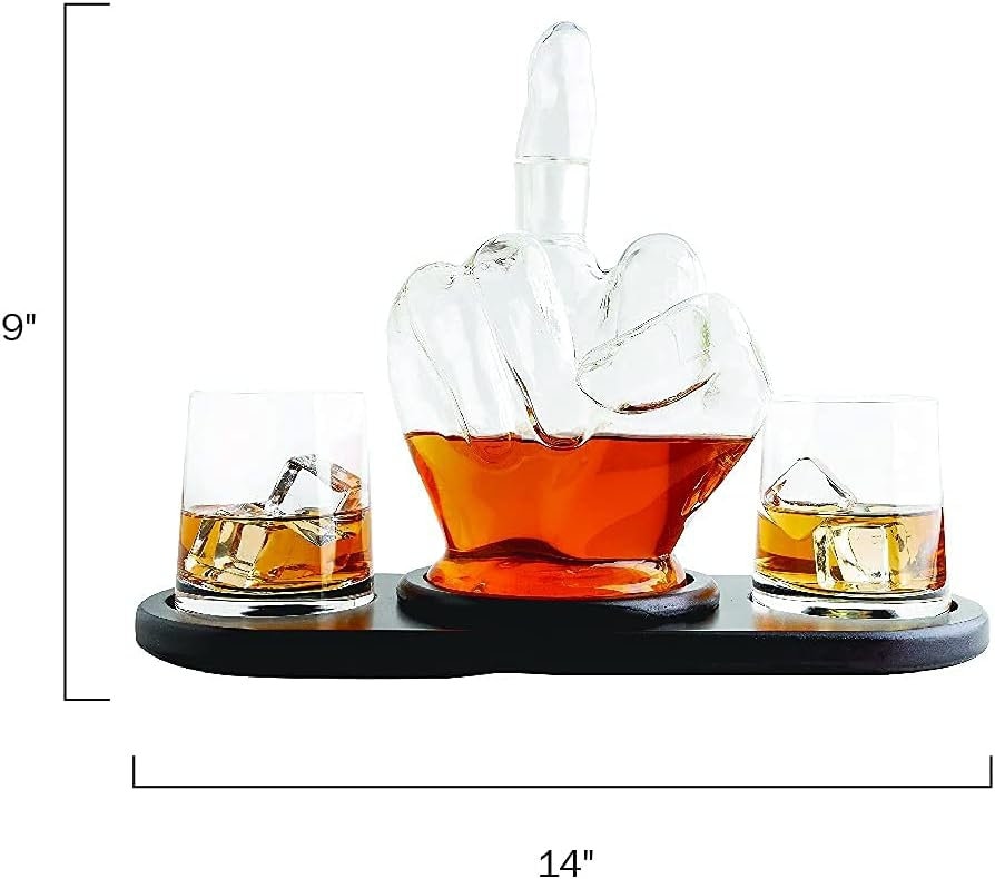 Middle Finger Decanter Novelty Whiskey & Wine Decanter Set Funny Gift