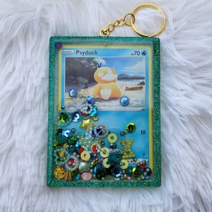 Pokemon Card Shaker Key chain / Playing Card / Liquid key chain / Trading Card / Bag / Gift / Backpack charm / Pokemon / Anime / Nostalgia
