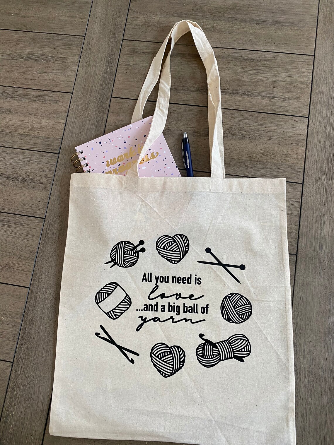 yarn tote bag