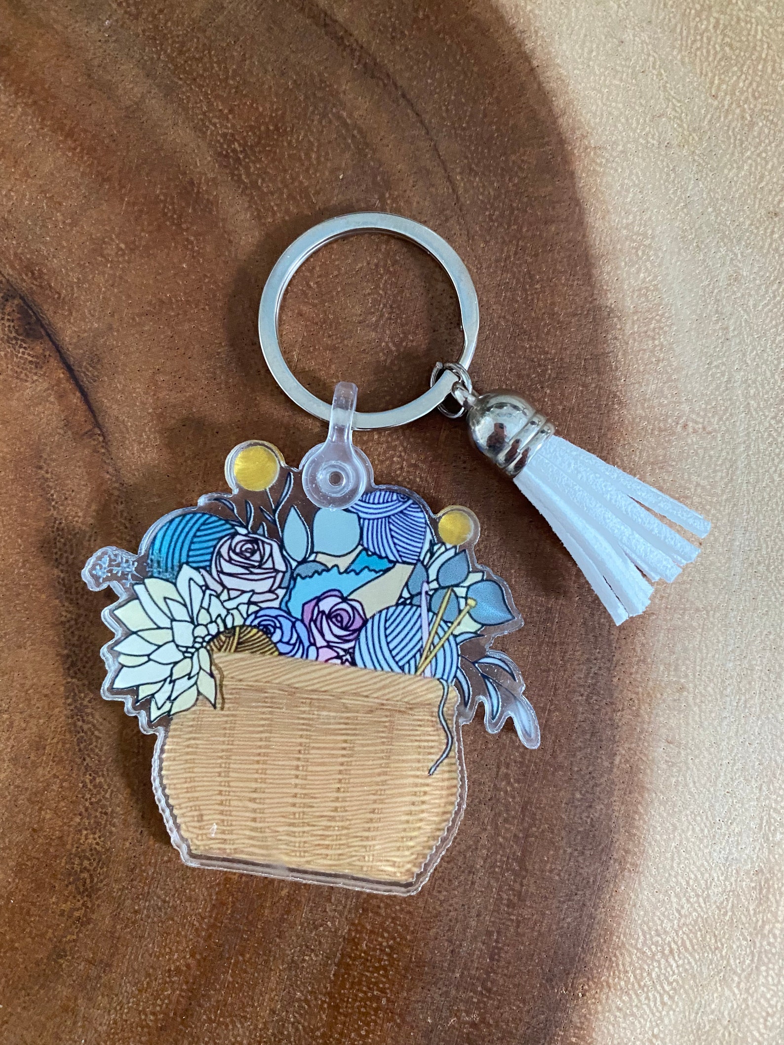 Keychain / Yarn Basket Keychain / Gift for Crocheter / Gift Etsy