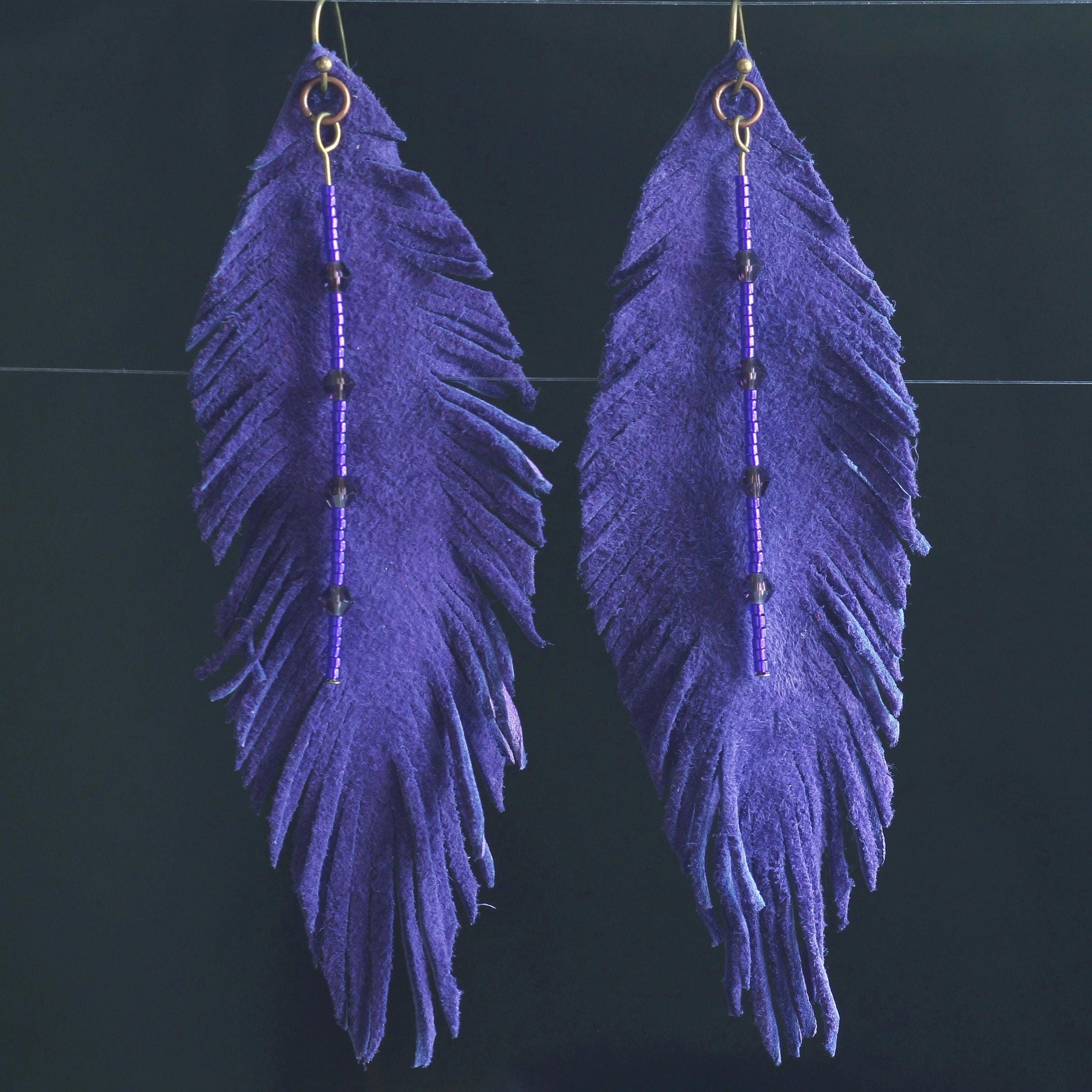 Orecchini Con Frange In Pelle Cowgirl Boho - Fatti A Mano, Lunghi 15 Cm, Regalo Originale Per Donne - 2