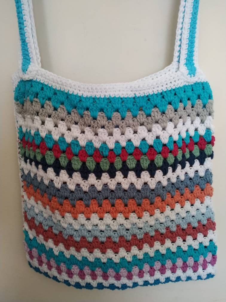 Handmade Crochet Shoulder Bag or Handbag. Perfect for shopping, beach, school. Useful Shoulder or Hand Bag Handmade in crochet