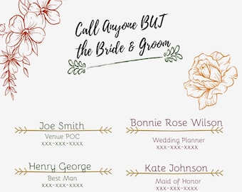 Llame a cualquiera menos a la novia o al novio Plantilla de descarga instantánea