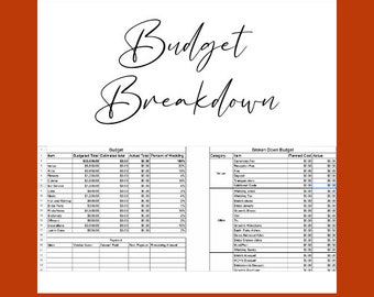 Hoja en blanco de presupuesto de boda y desglose de presupuesto (archivo Excel)