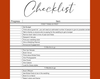 Lista de verificación y planificador de bodas (archivo Excel)