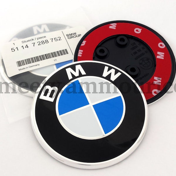 ORIGINAL BMW Emblem Plakette Logo Durchmesser 82mm Vorne Hinten 51767288752 NEU