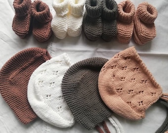 Baby knit hat set with socks
