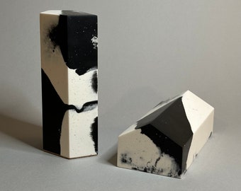 Unique Bookends Handcrafted from Jesmonite / Marble Home Decor / Shelf Decor / Interior Styling