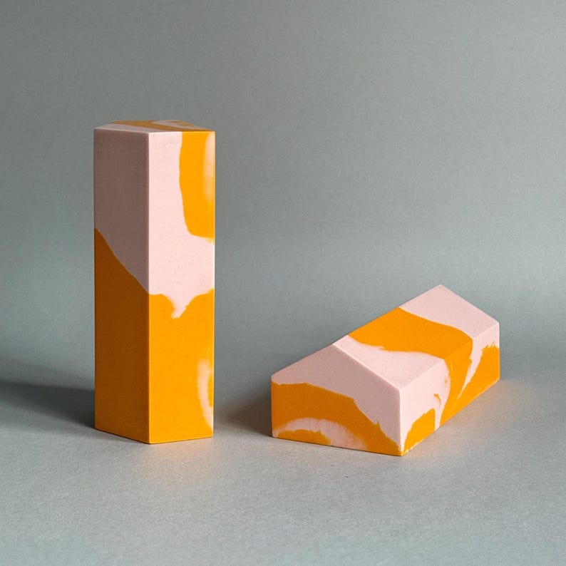 Unique Bookends Handcrafted from Jesmonite / Marble Home Decor / Shelf Decor / Interior Styling / Mothers Day Gift / Book Gifts