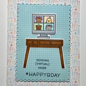 Virtual birthday, Birthday card, happy birthday, computer, zoom, handmade, for him, for her, kids, teens, long distance