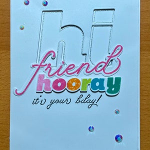 Hourra, carte d'anniversaire, amitié, carte de voeux, pour elle, ados, fait main, joyeux anniversaire,