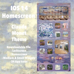 IOS 14 Homescreen Claude Monet Aesthetic - App Icons, Widgets, Lockscreen Download