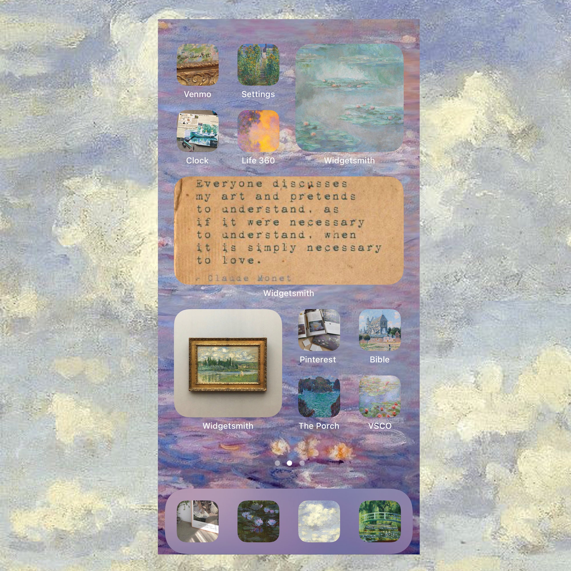 IOS 14 Homescreen Claude Monet Aesthetic - App Icons, Widgets ...
