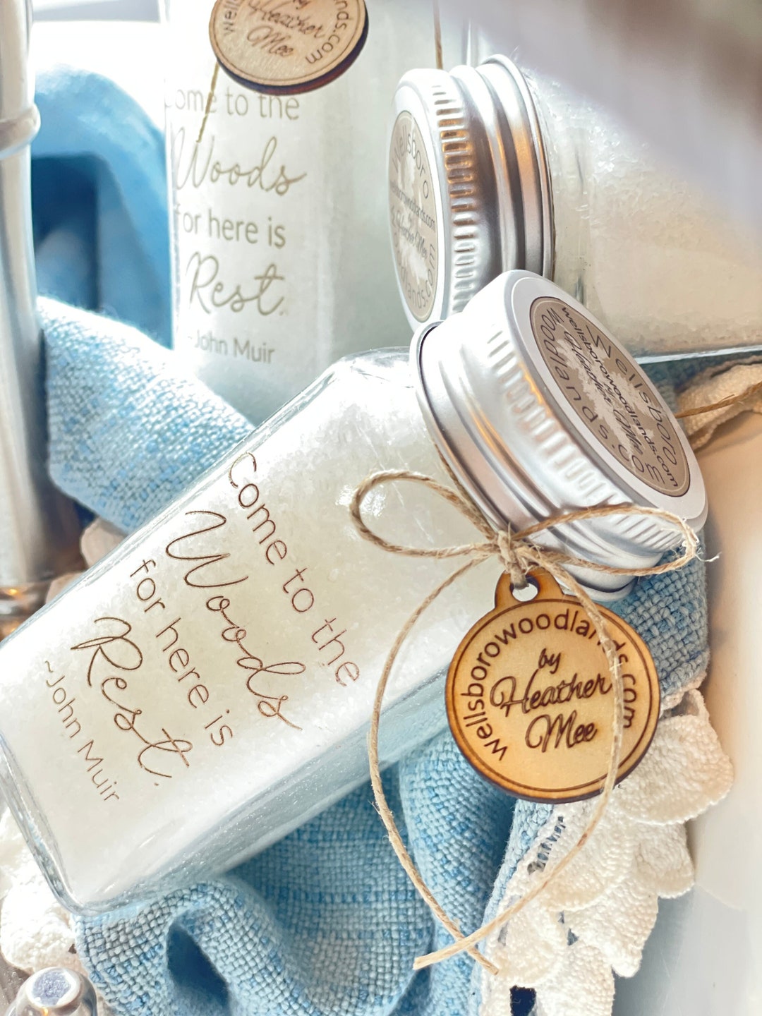 Engraved Bath Salts Robert Muir Quote Come to the Woods for Here is ...