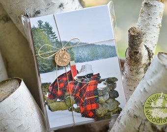 Ice Skates and Woolrich Wool Greeting Cards