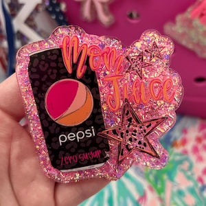 Mom juice Bogg bag charm, glitter bag charm, Mama bag charm